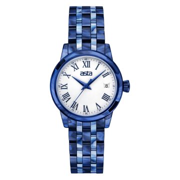 asta-Women Acetate Japan Quartz Watch Interstellar Blue Swirl 6501-Acetate Strap