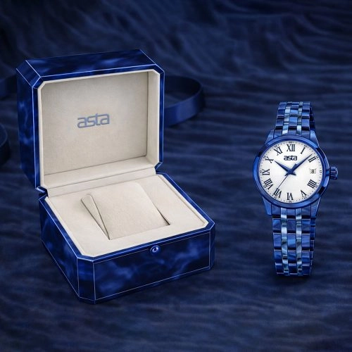 asta-Women Acetate Japan Quartz Watch Interstellar Blue Swirl 6501-Acetate Strap