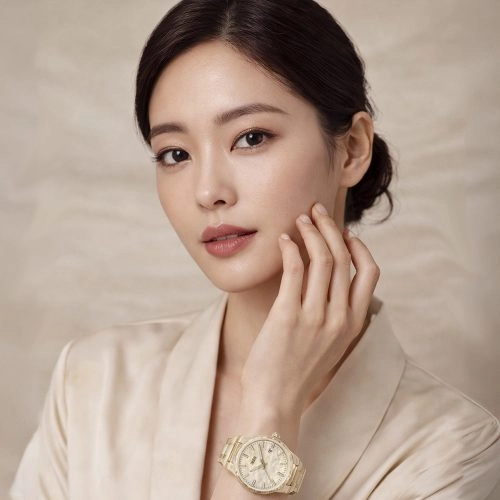 asta-Women Acetate Japan Quartz Watch Champagne Amber Swirl 6701-Acetate Strap