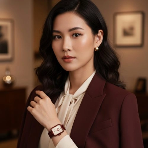 asta-Women Acetate Japan Quartz Watch Crimson Amber Swirl 6801-Acetate Strap
