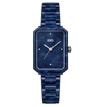 asta-Women Acetate Japan Quartz Watch Blue Ink Marble 6901-Acetate Strap