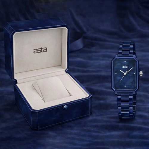 asta-Women Acetate Japan Quartz Watch Blue Ink Marble 6901-Acetate Strap