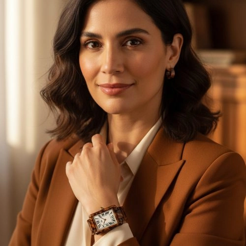 Reloj de cuarzo «asta-Women Acetate Japan» en color Royal Tortoise Phantom 0301, con correa de acetato
