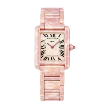 asta-Women Acetate Japan Quartz Watch Peach Obsidian Swirl 0302-Acetate Strap