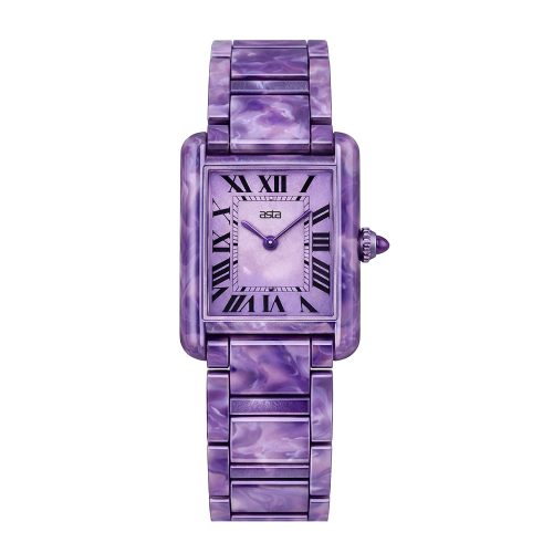 asta-Women Acetate Japan Quartz Watch Violet Obsidian Phantom 0304-Acetate Strap