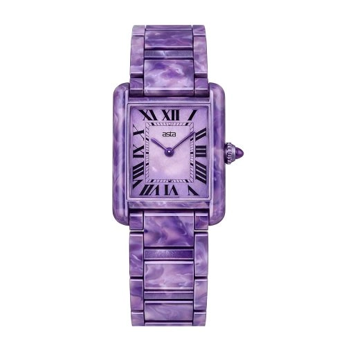 asta-Women Acetate Japan Quartz Watch Violet Obsidian Phantom 0304-Acetate Strap