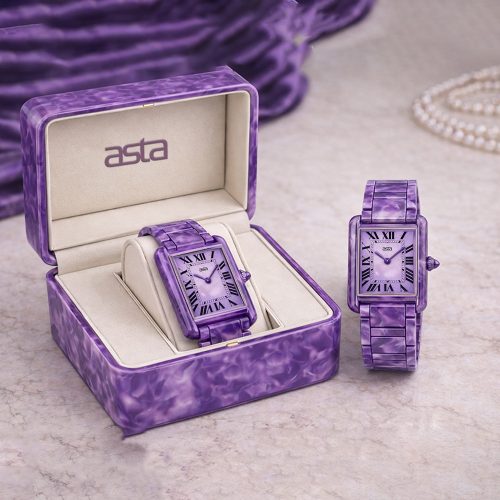 asta-Women Acetate Japan Quartz Watch Violet Obsidian Phantom 0304-Acetate Strap