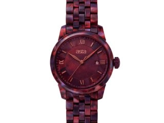 asta-Women Acetate Japan Quartz Watch Dusk Red Tortoise 7001-Acetate Strap