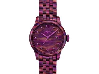 asta-Women Acetate Japan Quartz Watch Amethyst Sunset Swirl 7101-Acetate Strap