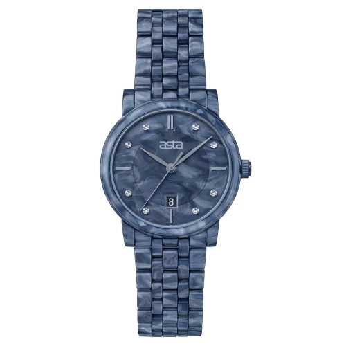asta-Women Acetate Japan Quartz Watch Deep Sea Mist Swirl 7201-Acetate Strap