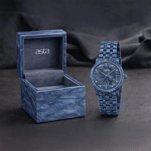 asta-Women Acetate Japan Quartz Watch Deep Sea Mist Swirl 7201-Acetate Strap