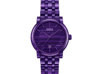 asta-Women Acetate Japan Quartz Watch Amethyst Strata Phantom 7301-Acetate Strap