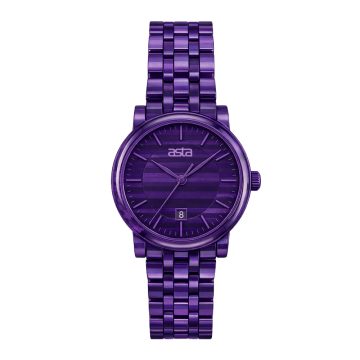 asta-Women Acetate Japan Quartz Watch Amethyst Strata Phantom 7301-Acetate Strap
