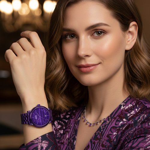 asta-Women Acetate Japan Quartz Watch Amethyst Strata Phantom 7301-Acetate Strap
