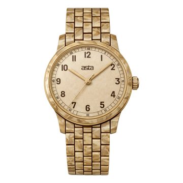 asta-Women Acetate Japan Quartz Watch Golden Amber Swirl 7501-Acetate Strap
