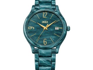 asta-Women Acetate Japan Quartz Watch Malachite Flow Essence 7601-Acetate Strap