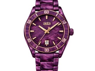 asta-Women Acetate Japan Quartz Watch Purple Obsidian Phantom 7701-Acetate Strap