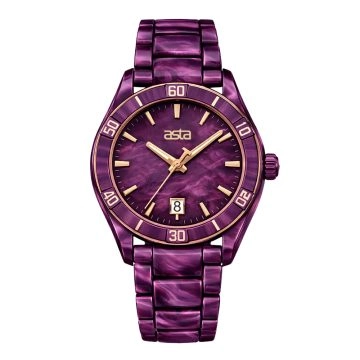 asta-Women Acetate Japan Quartz Watch Purple Obsidian Phantom 7701-Acetate Strap