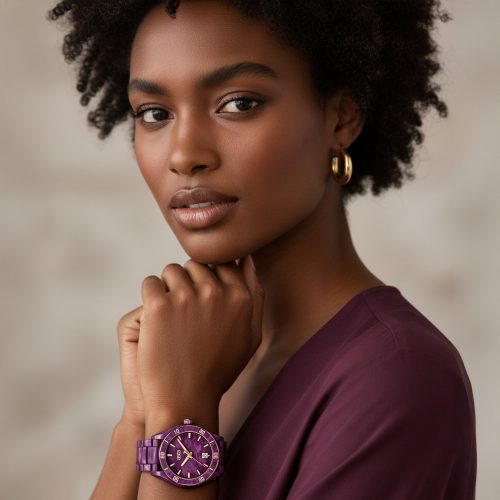 asta-Women Acetate Japan Quartz Watch Purple Obsidian Phantom 7701-Acetate Strap