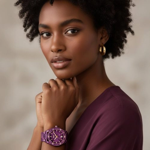 asta-Women Acetate Japan Quartz Watch Purple Obsidian Phantom 7701-Acetate Strap