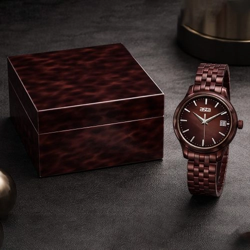 asta-Women Acetate Japan Quartz Watch Midnight Amber Essence 7901-Acetate Strap