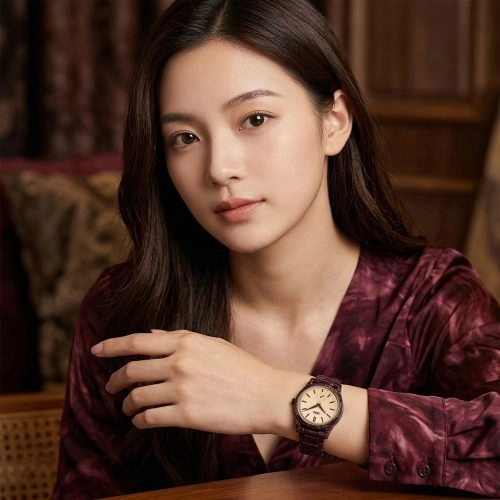 asta-Women Acetate Japan Quartz Watch Walnut Stream Essence 8001-Acetate Strap