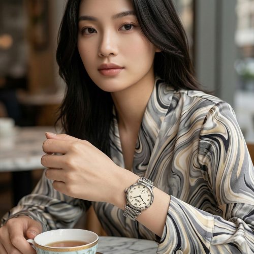 asta-Women Acetate Japan Quartz Watch Snowy Strata Marble 8101-Acetate Strap