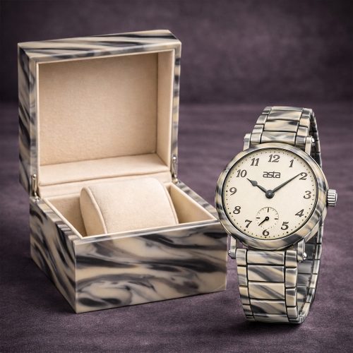 asta-Women Acetate Japan Quartz Watch Snowy Strata Marble 8101-Acetate Strap