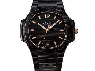 asta-Women Acetate Japan Quartz Watch Obsidian Shadow Phantom 8401-Acetate Strap