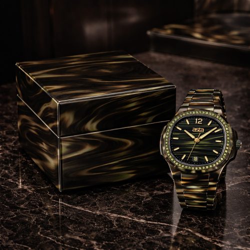 asta-Women Acetate Japan Quartz Watch Jungle Shadow Phantom 8501-Acetate Strap