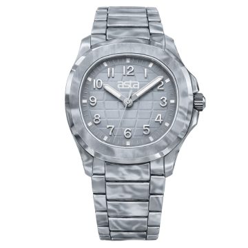 asta-Women Acetate Japan Quartz Watch Arctic Glacier Swirl 8701-Acetate Strap