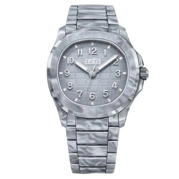 asta-Women Acetate Japan Quartz Watch Arctic Glacier Swirl 8701-Acetate Strap
