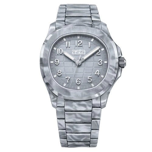 asta-Women Acetate Japan Quartz Watch Arctic Glacier Swirl 8701-Acetate Strap