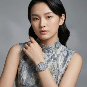 asta-Women Acetate Japan Quartz Watch Arctic Glacier Swirl 8701-Acetate Strap