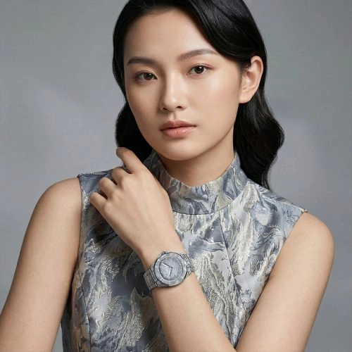 asta-Women Acetate Japan Quartz Watch Arctic Glacier Swirl 8701-Acetate Strap