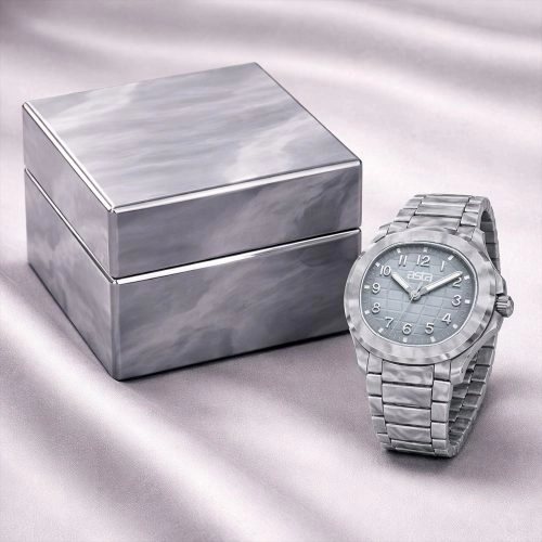 asta-Women Acetate Japan Quartz Watch Arctic Glacier Swirl 8701-Acetate Strap