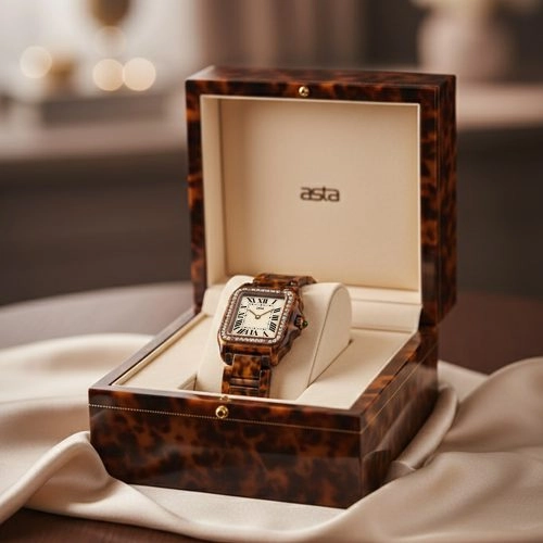 asta-Women Acetate Japan Quartz Watch Royal Tortoise Phantom 9001-Acetate Strap