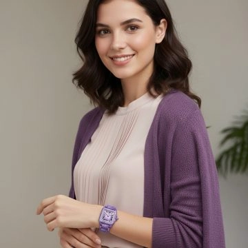 asta-Women Acetate Japan Quartz Watch Aurora Violet Swirl 9002-Acetate Strap