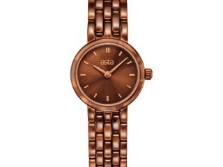 asta-Women Acetate Japan Quartz Watch Caramel Gold Swirl 9101-Acetate Strap