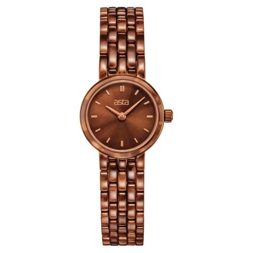 asta-Women Acetate Japan Quartz Watch Caramel Gold Swirl 9101-Acetate Strap