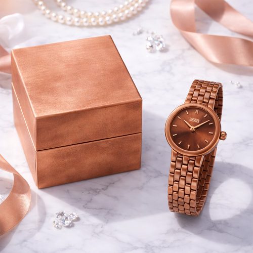 asta-Women Acetate Japan Quartz Watch Caramel Gold Swirl 9101-Acetate Strap