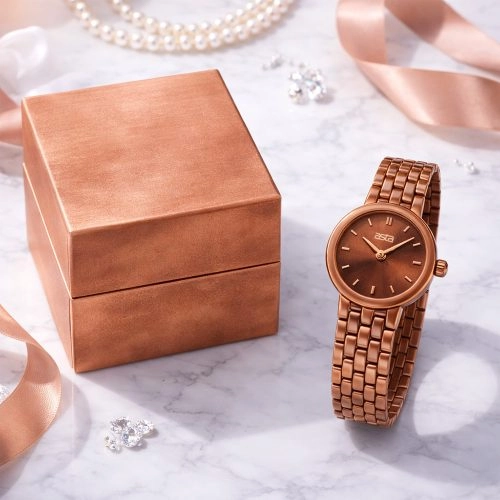 asta-Women Acetate Japan Quartz Watch Caramel Gold Swirl 9101-Acetate Strap