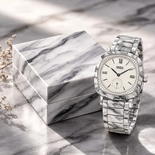 asta-Women Acetate Japan Quartz Watch Century Ink Phantom 9301-Acetate Strap