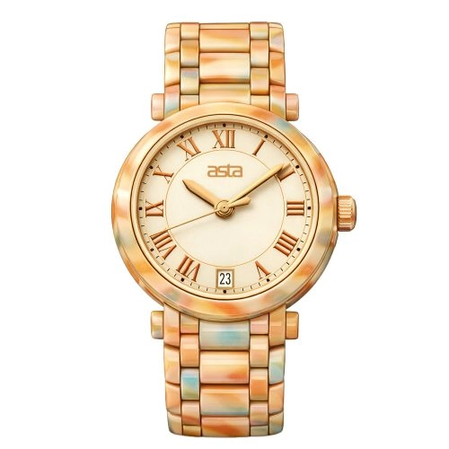asta-Women Acetate Japan Quartz Watch Rainbow Amber Essence 9501-Acetate Strap