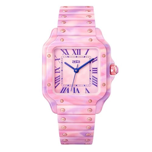 asta-Women Acetate Japan Quartz Watch Candy Cloud Swirl 9601-Acetate Strap