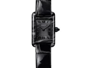 asta-Women Acetate Japan Quartz Watch Obsidian Shadow Phantom 9701-Black Leather Strap