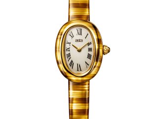 asta-Women Acetate Japan Quartz Watch Golden Tiger Eye Phantom 10001-Acetate Strap