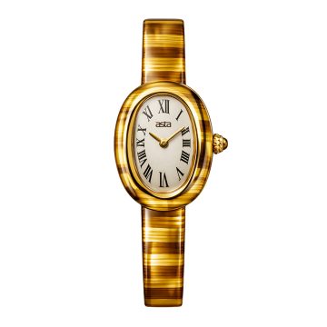 asta-Women Acetate Japan Quartz Watch Golden Tiger Eye Phantom 10001-Acetate Strap