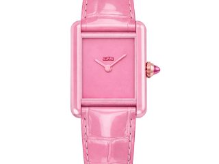 asta-Women Acetate Japan Quartz Watch Barbie Crystal Essence 10201-Pink Leather Strap