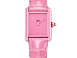 asta-Women Acetate Japan Quartz Watch Barbie Crystal Essence 10201-Pink Leather Strap